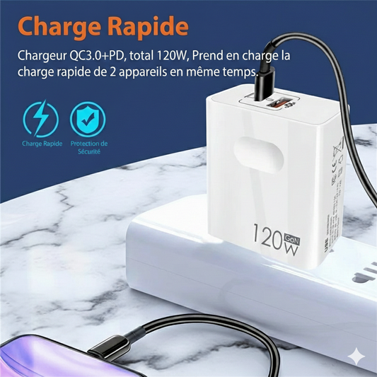 Chargeur Rapide 120W compatible Android