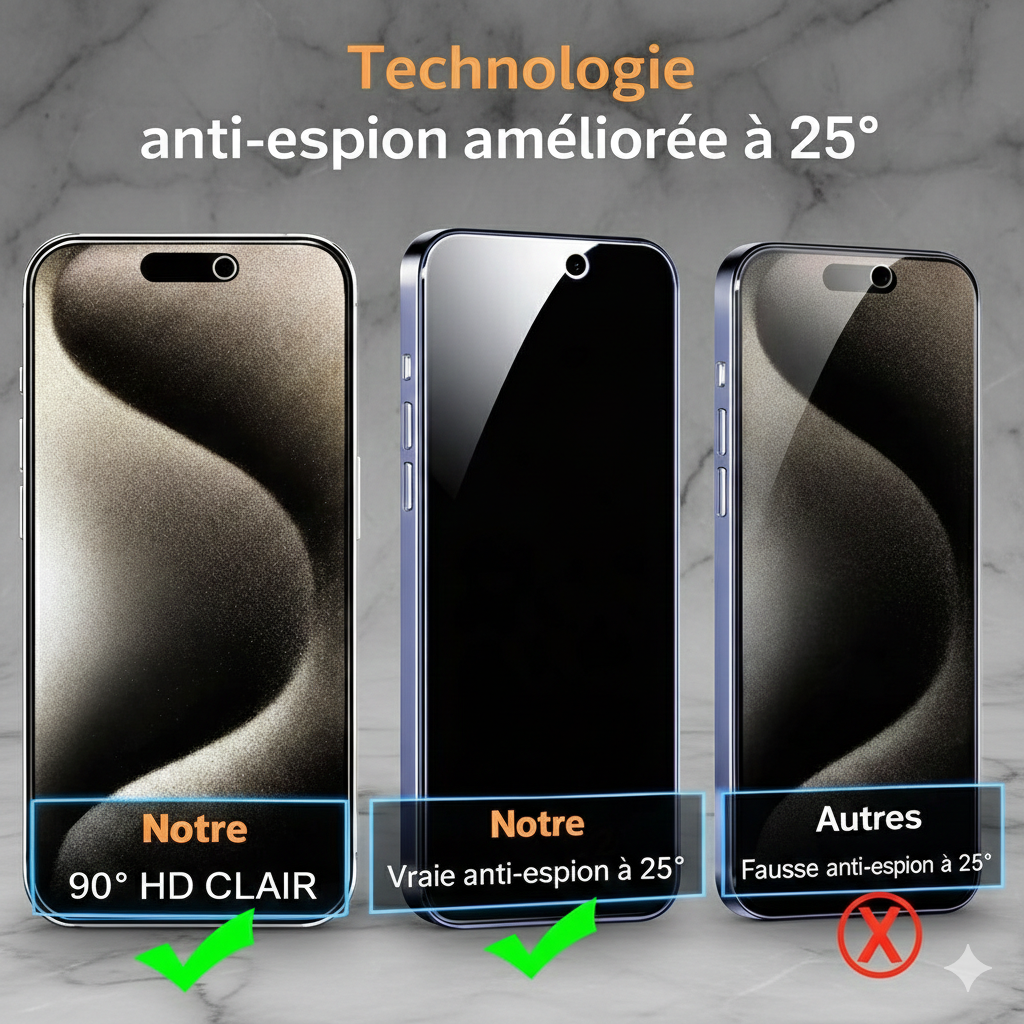 Protection d'écrans anti espions Pour iPhone